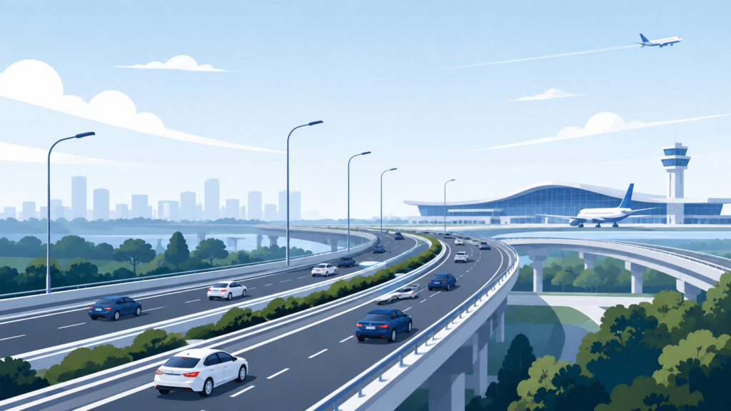 elevated highway to the airport