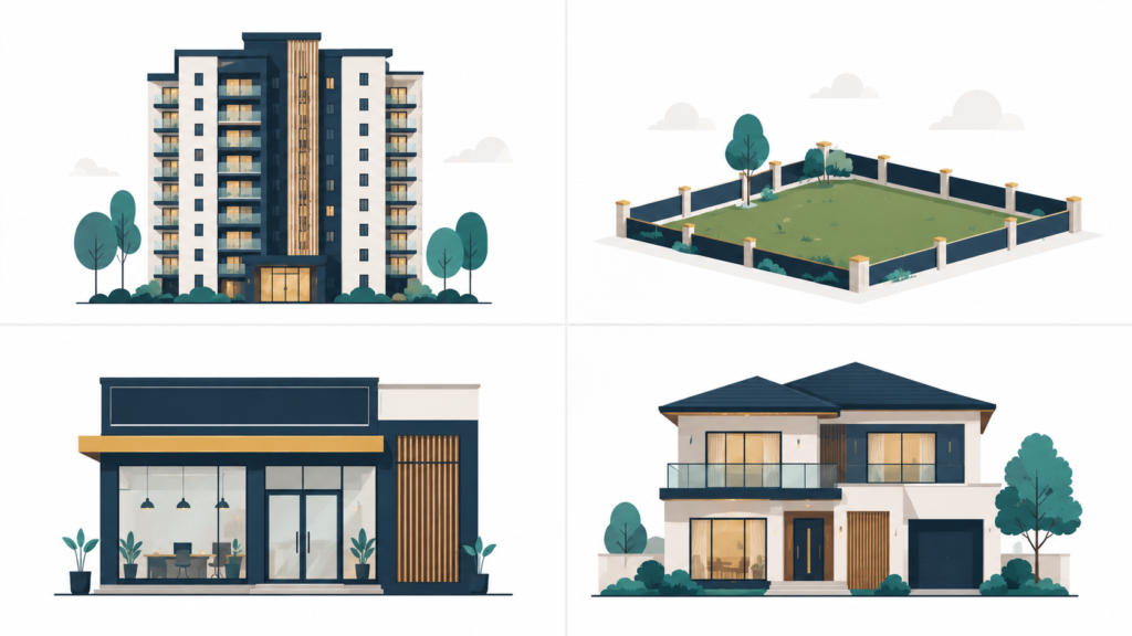 modern real estate property grid
